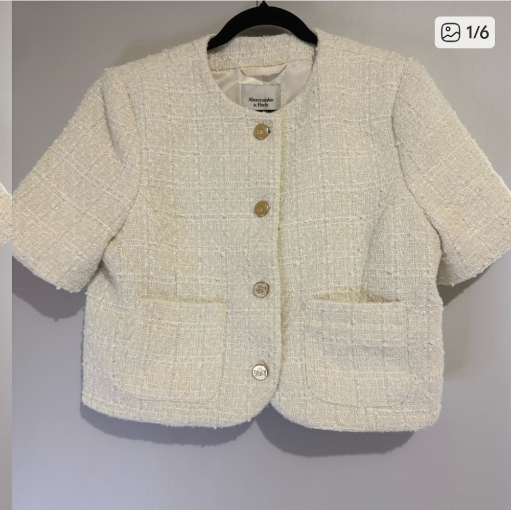 Abercrombie & Fitch Cream Tweed Jacket